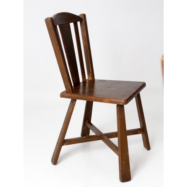 Mid-Century Folk Wood Dining Chairs Set of 4 For Sale - Image 11 of 17