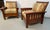 Late 20th Century Handcrafted Slatted Mission Oak Lounge Chairs For Sale - Image 4 of 16