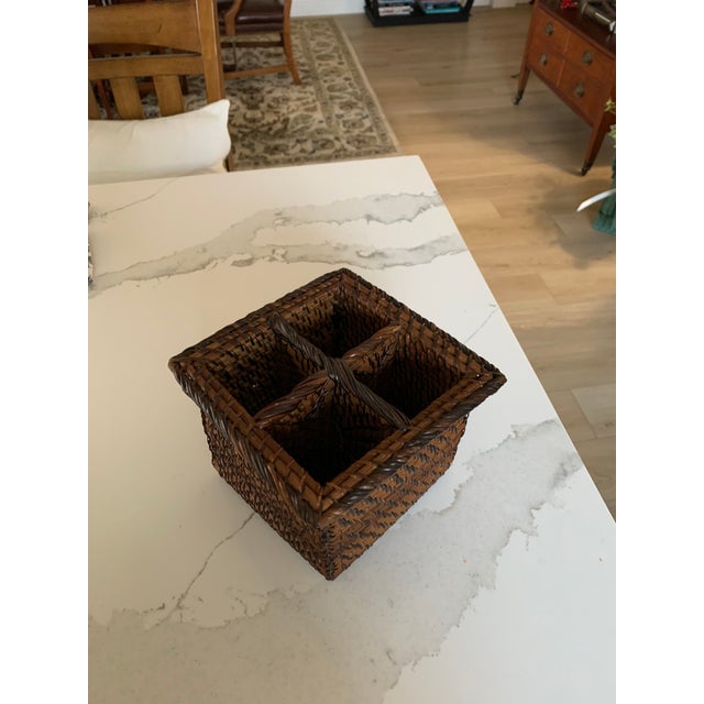 Vintage Bamboo Coastal Utensil Caddy For Sale - Image 4 of 4