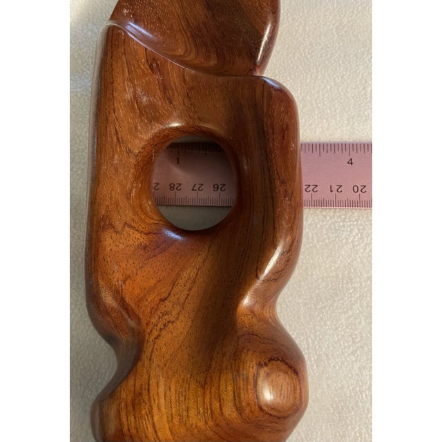 Burnt Umber 1950s Hand Carved Wooden Standing Totem Type Figure by Paul Richard (Dick) Perras For Sale - Image 8 of 12