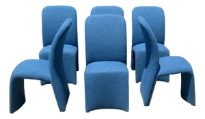 Postmodern Sculptural Ribbon Dining Chairs After Olivier Mourgue Set of 6