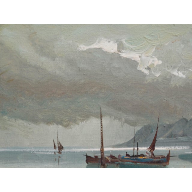Impressionist Oil 'Boats on the Coast' Italian School For Sale - Image 9 of 12