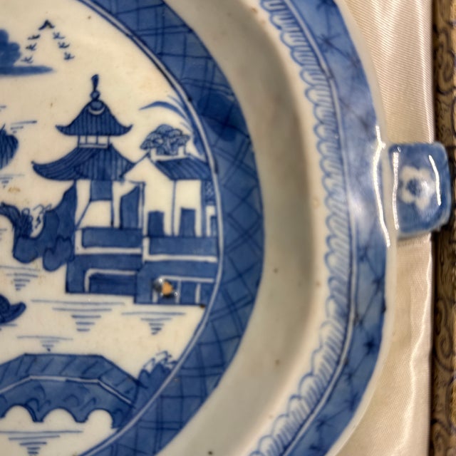 Ceramic Ching Dynasty Export Ware Hot Water Plate For Sale - Image 7 of 11