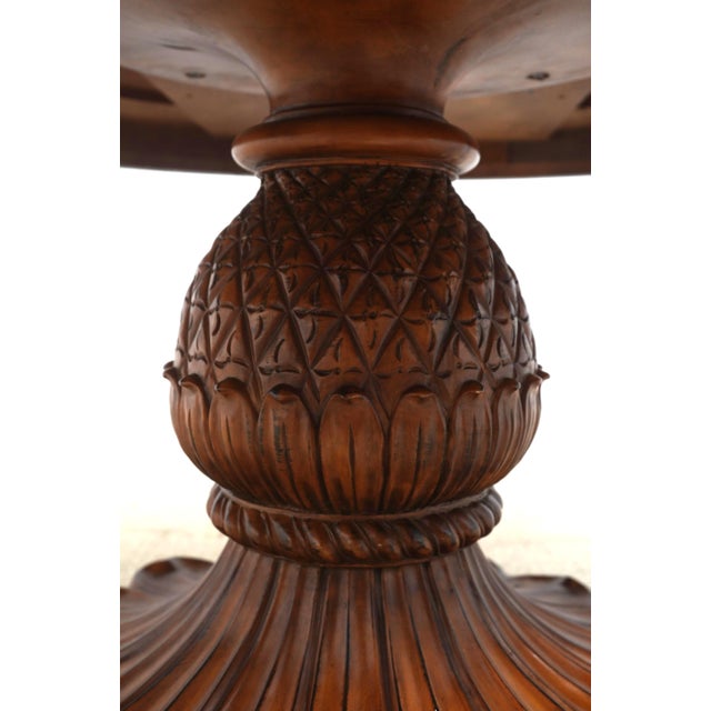 Brown Tommy Bahama Style Large Round Dining Room Table For Sale - Image 8 of 13