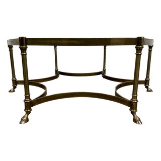 Vintage Mid Century Labarge Style Brass Hexagonal Coffee Table Cocktail Table For Sale