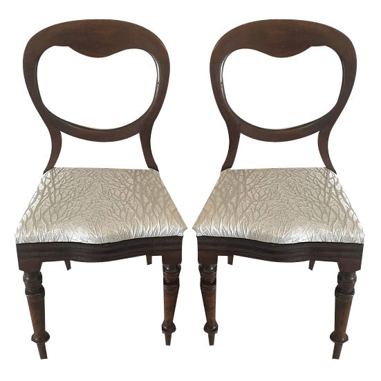 Set of Victorian Mahogany Side Chairs, 1860s For Sale