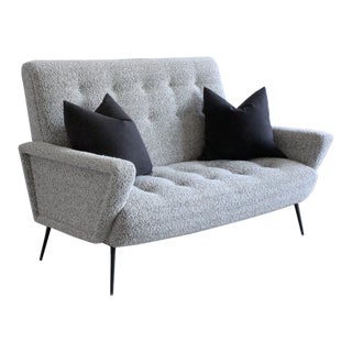 Mid-Century Italian Settee in the Style of Gio Ponti For Sale