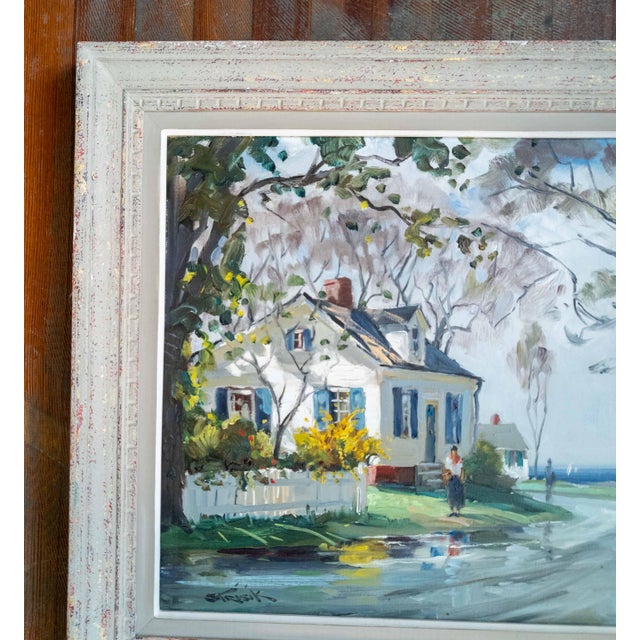 American Mid-Century American Impressionist Painting of Rockford Mass by Paul Strisik n.A. For Sale - Image 3 of 14