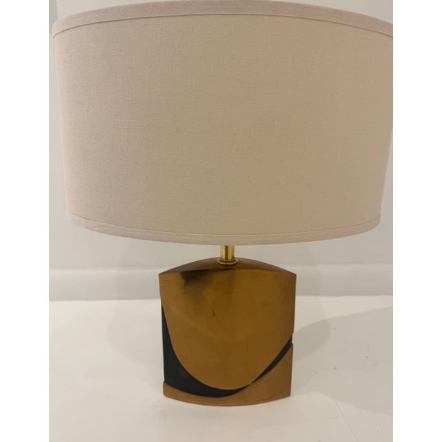 1970s Esa Fedrigolli Italian Bronze Sculptural Table Lamp For Sale - Image 4 of 11