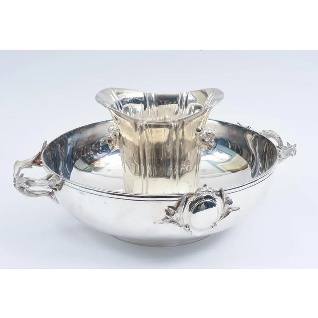 Victorian Large English Sheffield Silver Plated Champagne Cooler With Ice Bucket For Sale - Image 3 of 13