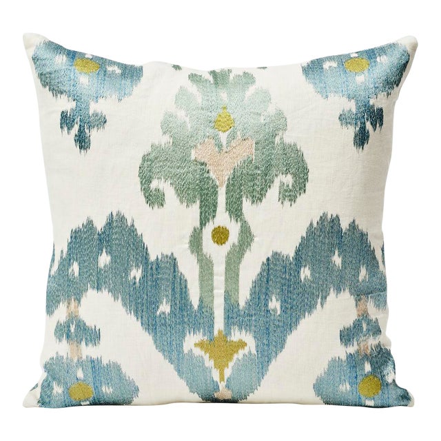 Textile Schumacher Double-Sided Raja Embroidery Silky Print Pillow For Sale - Image 7 of 8