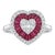18k Gold Ruby 1.06ct and Diamond 0.50ct Cocktail Ring, New Design For Sale
