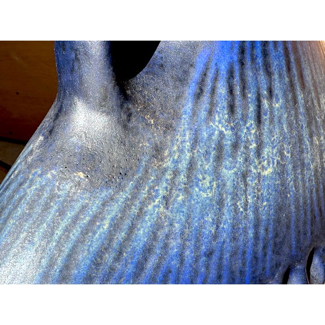Blue Large Sculptural Ceramic Art Vase from Carstens Keramik Tönnieshof, West Germany, 1960s For Sale - Image 8 of 15