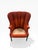 Maroon Late 20th Century Rust Channel-Tufted Wingback Accent Chair With Carved Wood Legs For Sale - Image 8 of 10