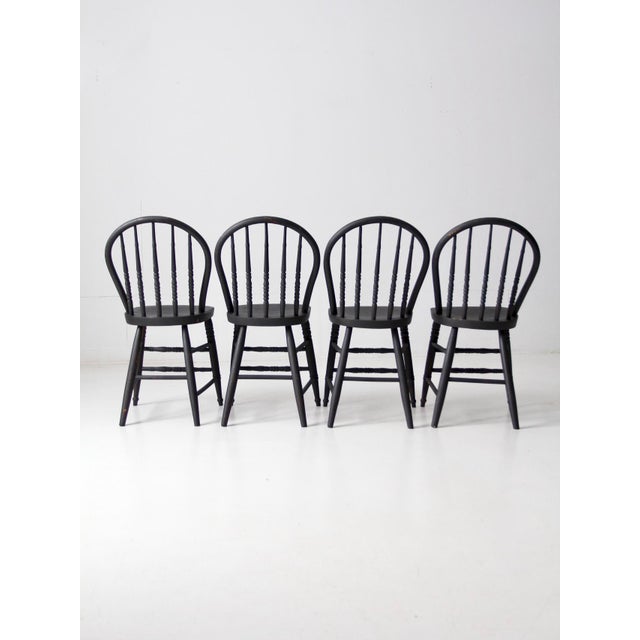 Vintage Black Spindle Back Chairs Set Of 4 Chairish