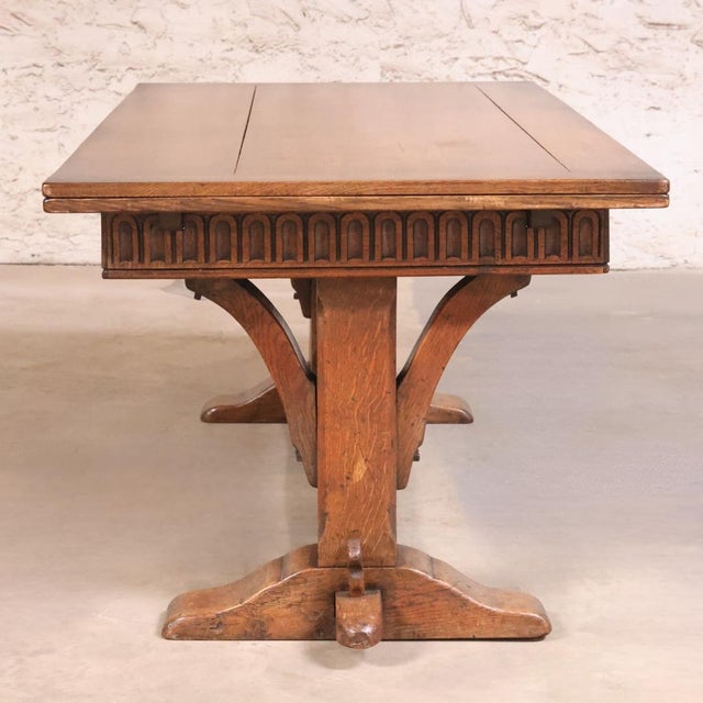 English 19th Century English Oak Extension Drawing Table For Sale - Image 3 of 7