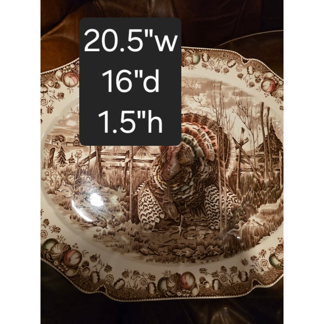 English Large Johnson Brothers English Turkey Platter For Sale - Image 3 of 6