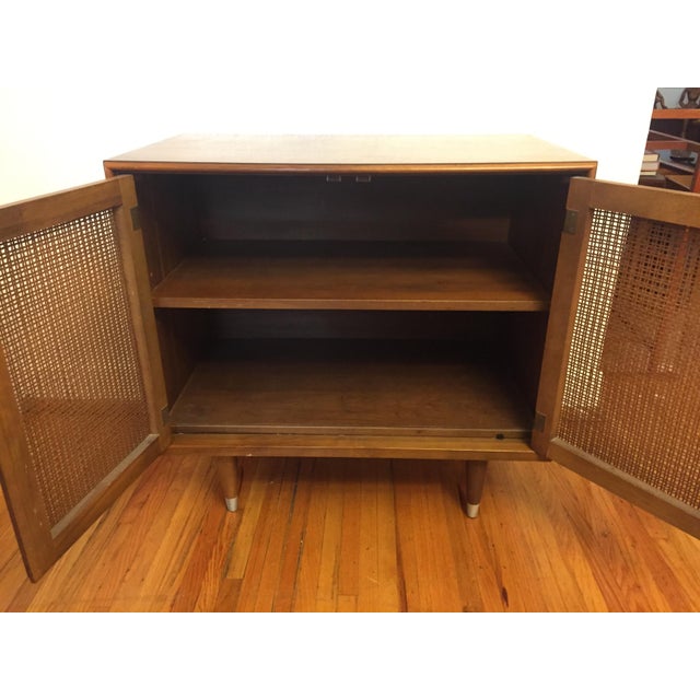 MidCentury Modern Walnut & Cane Storage Chairish