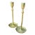 Pair of Vintage Brass Candlesticks, Floral Engraved, C. 1960s For Sale