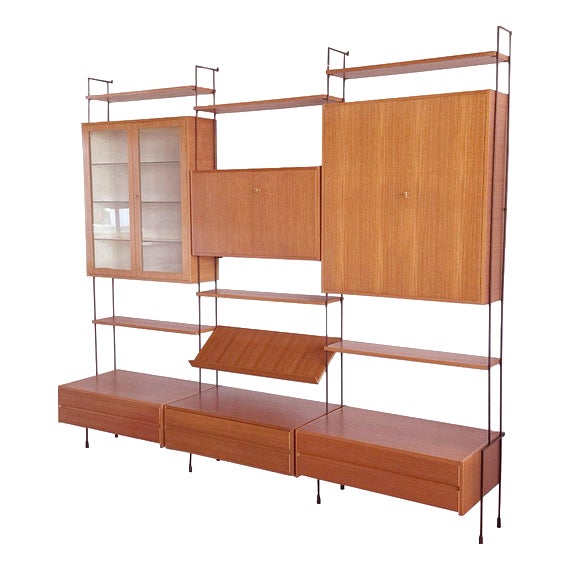 Omnia Wall System in Walnut from Hilker, 1960s For Sale