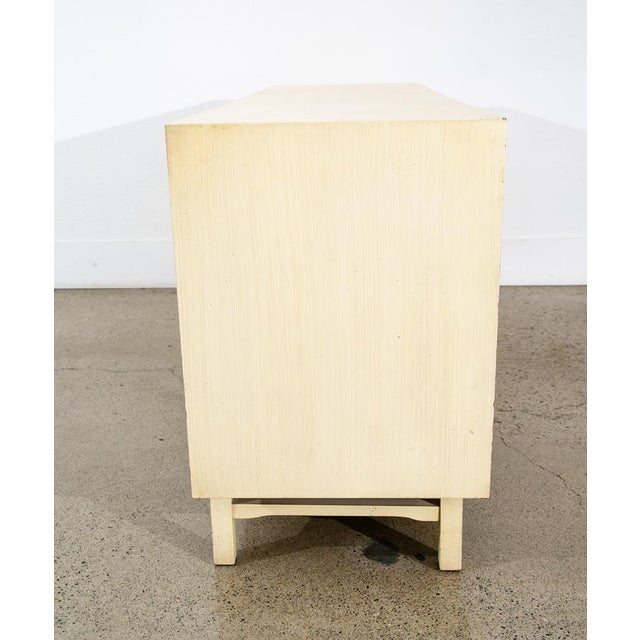 Mid-Century Modern 1960s Mid Century Modern Dresser Credenza 6 Drawer American White Brass For Sale - Image 3 of 12