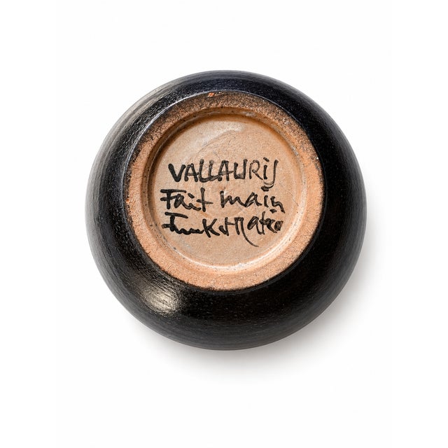 Mid-Century Vallauris Glazed Stoneware Pique Fleurs Vase by Fonck and Mateo, 1960s For Sale - Image 4 of 5
