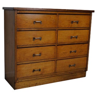 Mid-20th Century Dutch Industrial Beech Apothecary Cabinet For Sale