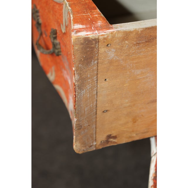 Italian Venetian Style Heavily Distressed Paint Decorated Writing Desk For Sale In Philadelphia - Image 6 of 16