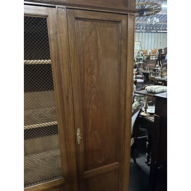 Restoration Brown Walnut Bookcase For Sale - Image 4 of 6