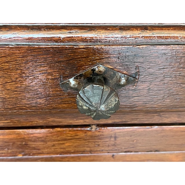 Brown 20th Century Narrow Catalan Spanish Baroque Dark Walnut Credenza or Buffet For Sale - Image 8 of 9