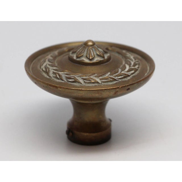 Traditional Vintage Cast Brass Floral Concentric Entry Door Knob For Sale - Image 3 of 4