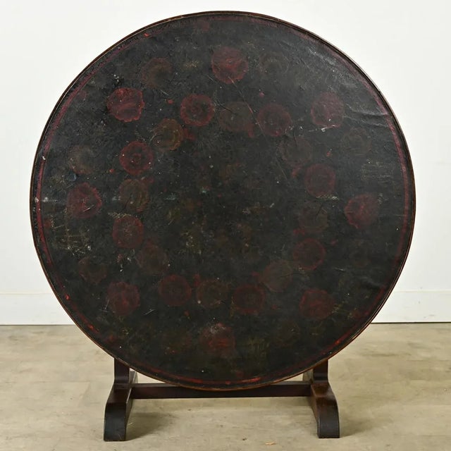 Early 19th Century French 19th Century Walnut and Painted Canvas Wine Taster's Table For Sale - Image 5 of 12