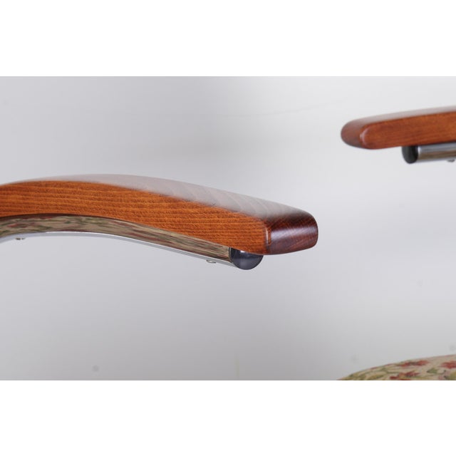 Silver Bauhaus S 411 Tubular Chrome Armchairs from Kovona, Czechoslovakia, 1940s, Set of 2 For Sale - Image 8 of 16
