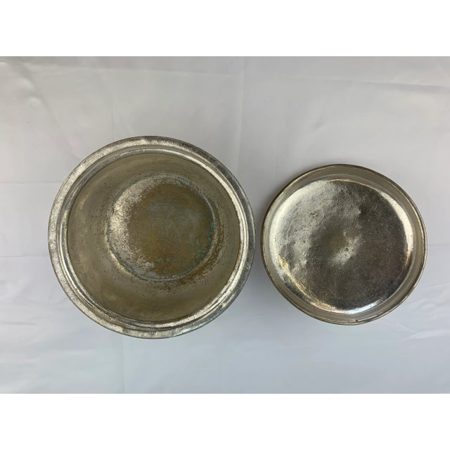 1960s Silverplate Metal Serving Bowl With Lid For Sale In Los Angeles - Image 6 of 8
