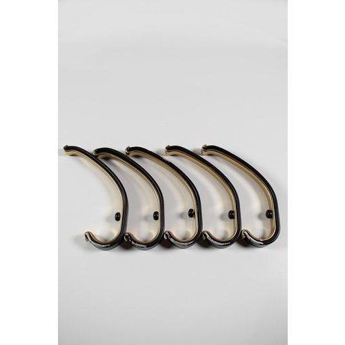 Black Coat Hooks, Set of 5 For Sale - Image 8 of 8