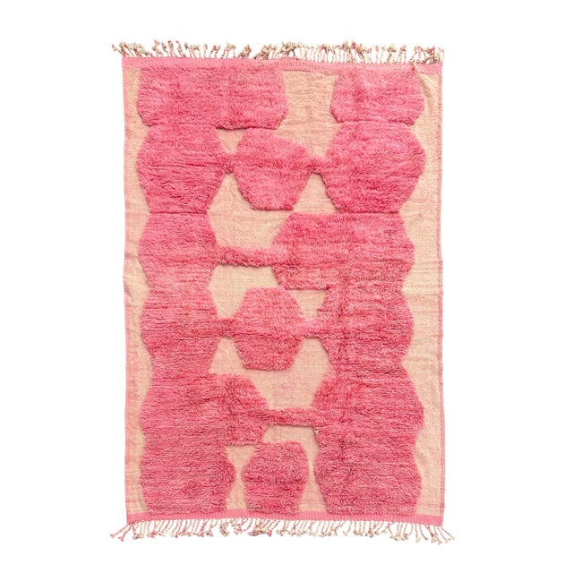 Pink Beni Mrirt Diamond Pattern Rug, 2010s For Sale - Image 12 of 12