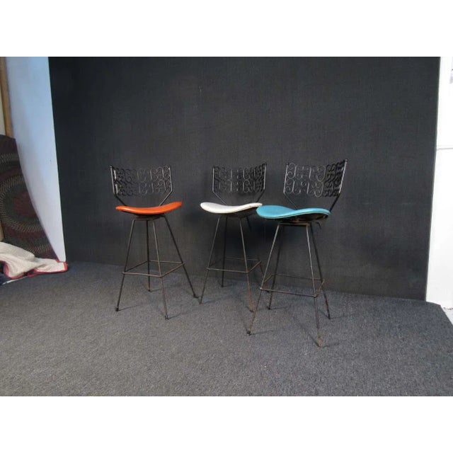 Set of Three Arthus Umanoff Vintage Stools For Sale In New York - Image 6 of 8