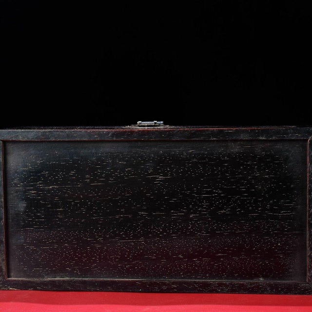 1990s Vintage Chinese Rosewood Box With Mother of Pearl "Bird on Branch" Inlay For Sale - Image 5 of 9
