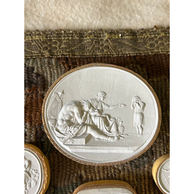 Antique Italian Grand Tour Plaster Intaglios - Set of 8 (Group #11) For Sale In Little Rock - Image 6 of 14
