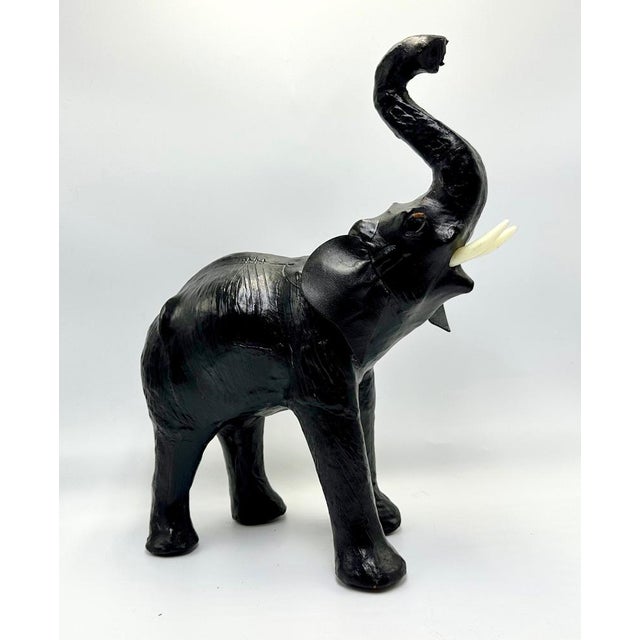 Vintage Leather Elephant Sculpture Figure, 1960s, Set of 2 For Sale - Image 13 of 16
