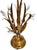 Mid-Century Italian Hollywood Regency Gilt Iron Daisy & Tulip Tole Lamp For Sale In Las Vegas - Image 6 of 16