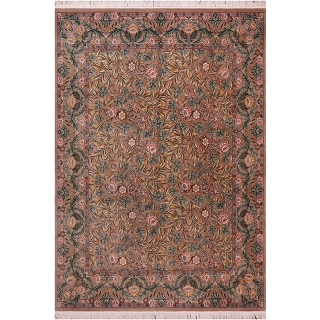 Shabby Chic Pak-Persian Brown/Green Wool Rug - 8'2'' X 10'10'' For Sale - Image 9 of 9
