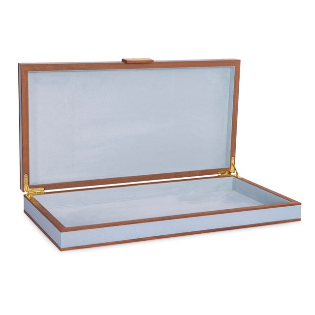 Maitland-Smith Light Blue Stacking Boxes For Sale - Image 10 of 11