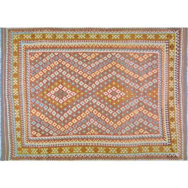 2000 - 2009 Afghan Hand Made Wool Maimana Kilim,7'11"x11' For Sale - Image 5 of 5