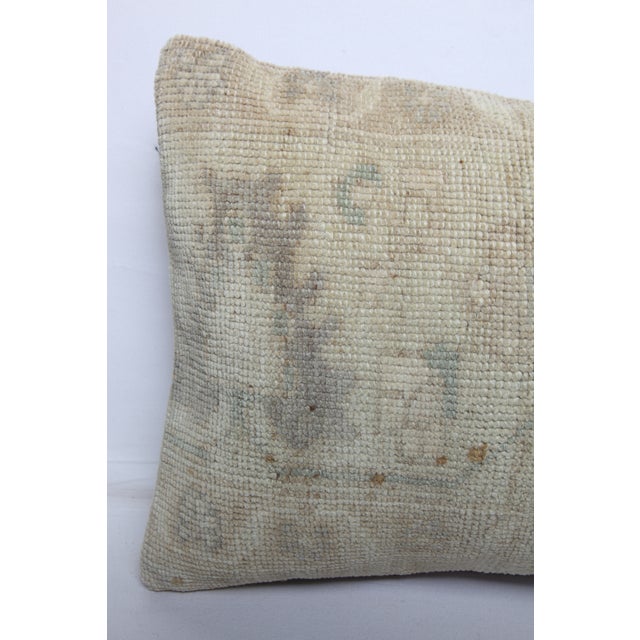 Textile Tribal Wool Rug Pillow Cover - Vintage Rug Bedding Cushion 14'' X 20'' For Sale - Image 7 of 10