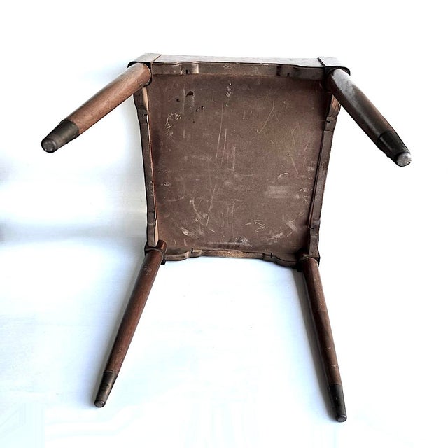 Baker, Knapp & Tubbs Mid 20th Century Walnut Vanity Bench/Stool With Storage For Sale - Image 4 of 14