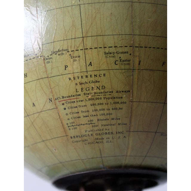 Green Replogle Illuminated Globe Circa 1949 For Sale - Image 8 of 13
