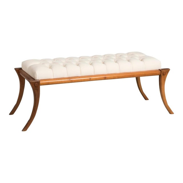 Walnut and Leather Bench from Pescetta For Sale - Image 16 of 16