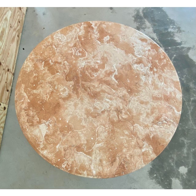Postmodern Steel Pedestal + Marble Dining Table For Sale - Image 12 of 12