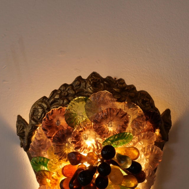 Cornucopia Wall Sconces in Murano Glass, Italy, 1980, Set of 2 For Sale - Image 10 of 17